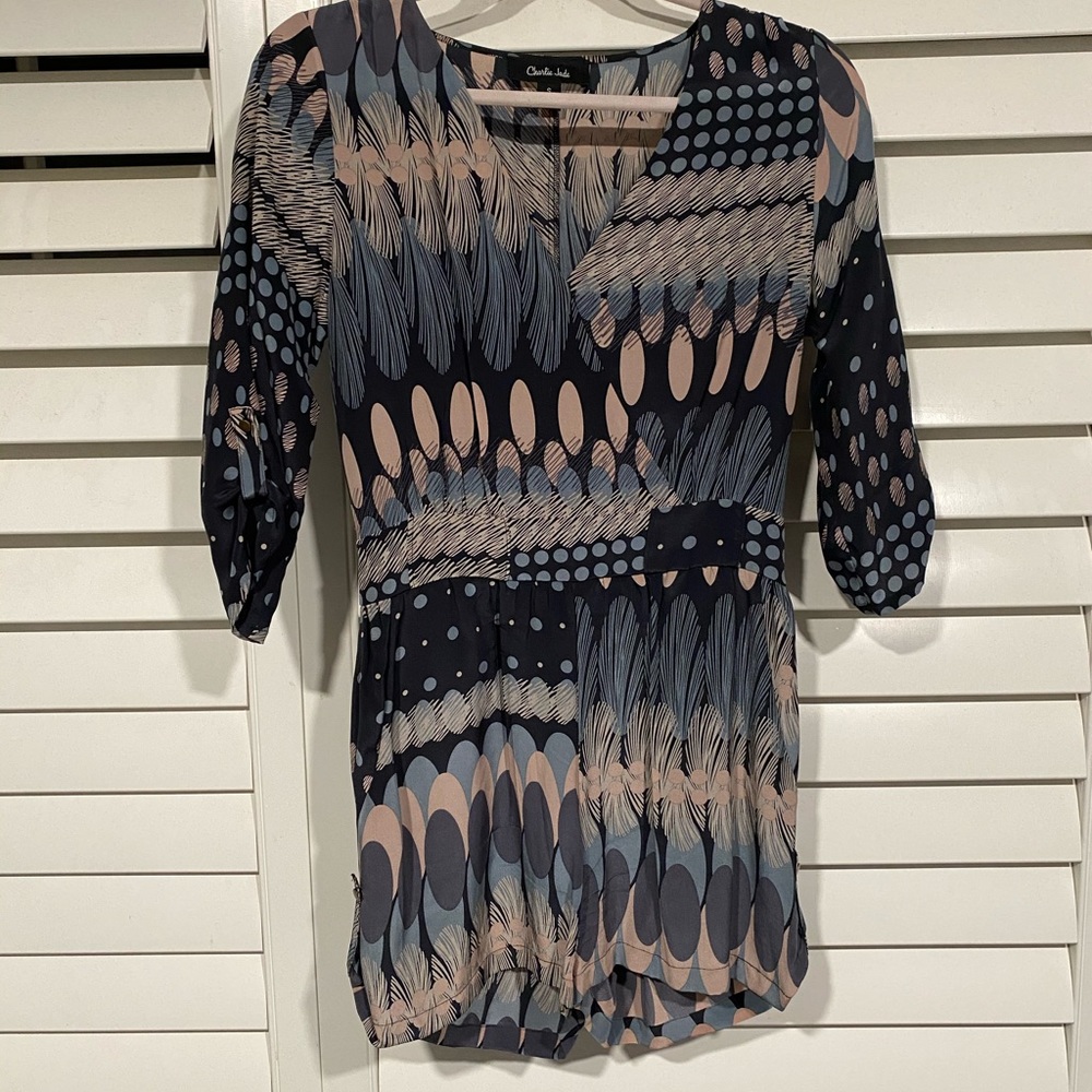 Charlie Jade Silk Print Romper Sz S